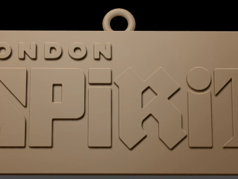 The Hundred London Spirit keychain badge color printable and renderable 3D Print Model