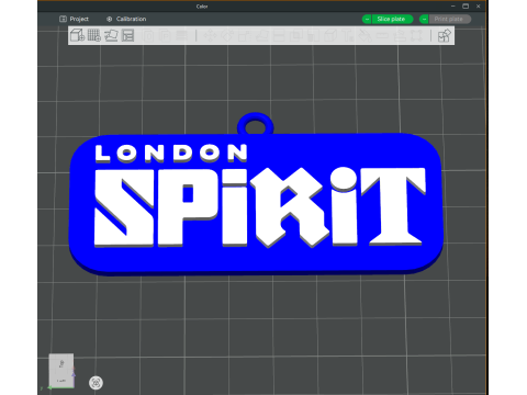The Hundred London Spirit keychain badge color printable and renderable Model Cetak 3D
