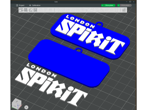 The Hundred London Spirit keychain badge color printable and renderable Model Cetak 3D