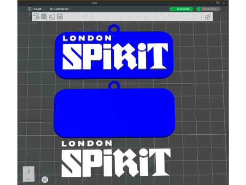The Hundred London Spirit keychain badge color printable and renderable Model Cetak 3D