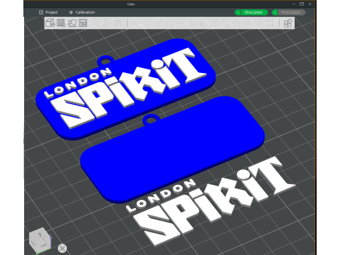 The Hundred London Spirit keychain badge color printable and renderable Model Cetak 3D