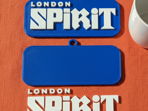 The Hundred London Spirit keychain badge color printable and renderable Model Cetak 3D