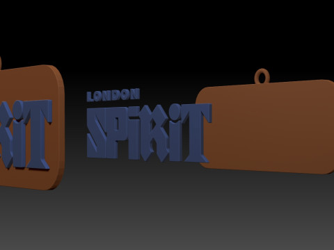 The Hundred London Spirit keychain badge color printable and renderable Model Cetak 3D