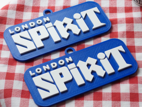 The Hundred London Spirit keychain badge color printable and renderable Model Cetak 3D