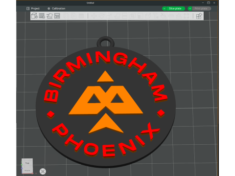 The Hundred Birmingham Phoenix keychain badge color printable and renderable 3D Druckmodell