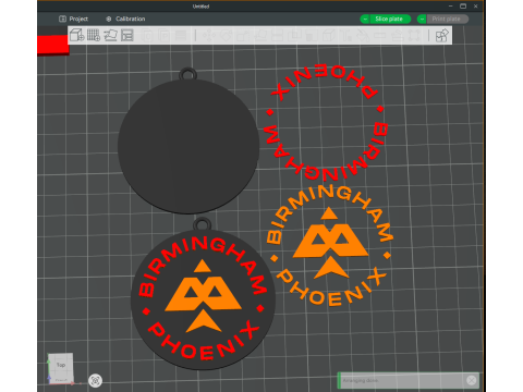 The Hundred Birmingham Phoenix keychain badge color printable and renderable 3D Druckmodell
