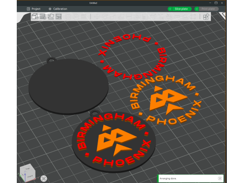 The Hundred Birmingham Phoenix keychain badge color printable and renderable 3D Druckmodell
