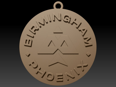 The Hundred Birmingham Phoenix keychain badge color printable and renderable 3D Druckmodell