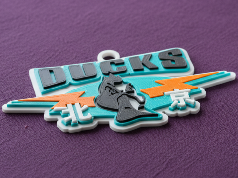 CBA Beijing Ducks sleutelhangerbadge in kleur afdrukbaar en renderbaar 3D printmodel
