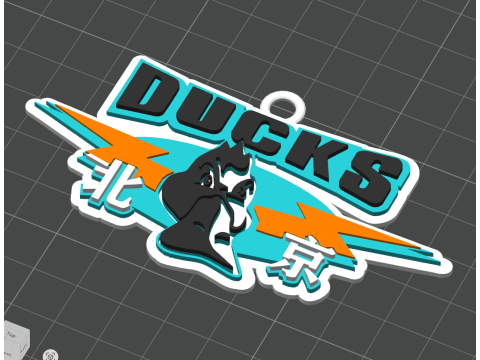 CBA Beijing Ducks sleutelhangerbadge in kleur afdrukbaar en renderbaar 3D printmodel