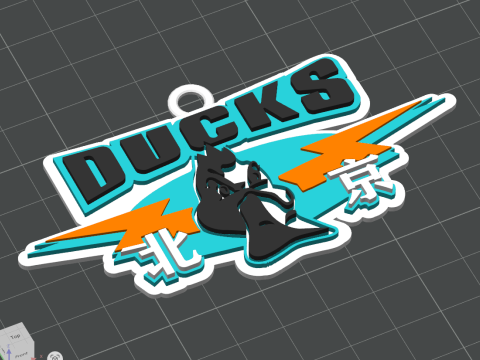 CBA Beijing Ducks sleutelhangerbadge in kleur afdrukbaar en renderbaar 3D printmodel