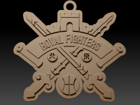 CBA Liaoning Flying Leopards chaveiro crachá colorido para impressão e renderização Modelo de Impressão 3D