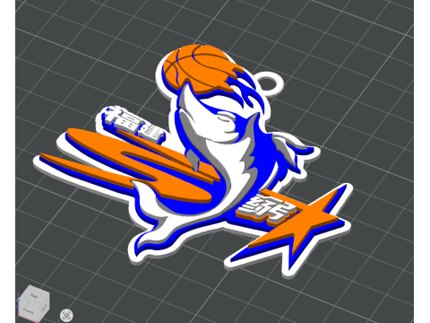CBA Beijing Royal Fighters keychain badge color printable and renderable 3D Print Model