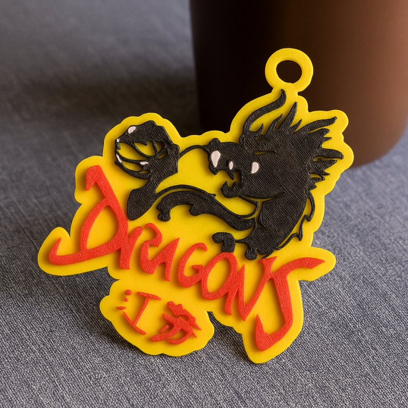 CBA Jiangsu Dragons porte-clés badge couleur imprimable et rendu Modèles 3D en vedette .c4d .max .obj .3ds .fbx .stl .blend