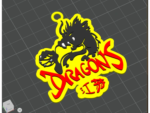 CBA जियांग्सू ड्रैगन्स कीचेन बैज रंग मुद्रण योग्य और प्रस्तुत करने योग्य 3D प्रिंट मॉडल