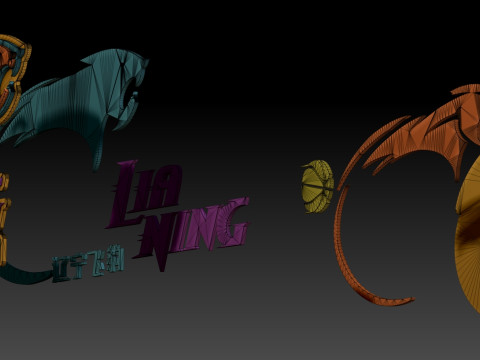 CBA Liaoning Flying Leopards sleutelhangerbadge in kleur afdrukbaar en renderbaar 3D printmodel