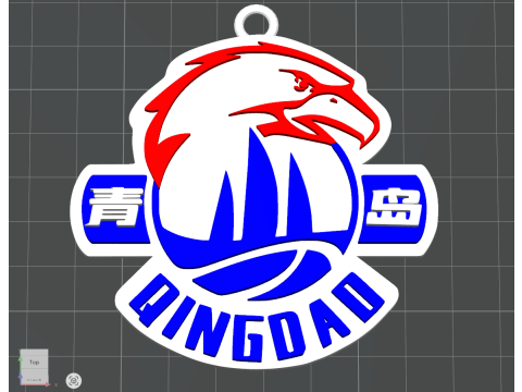 CBA Shandong Hi-Speed Kirin chaveiro crachá colorido para impressão e renderização Modelo de Impressão 3D
