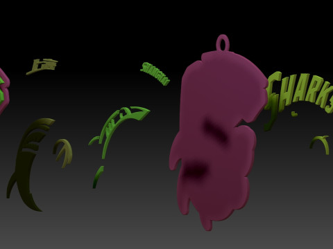 Цвет значка на брелке CBA Shanghai Sharks с возможностью печати и визуализации 3D Принт Модель