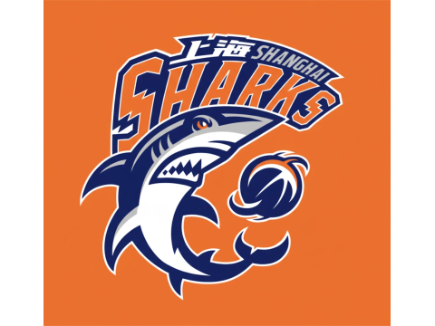 Цвет значка на брелке CBA Shanghai Sharks с возможностью печати и визуализации 3D Принт Модель