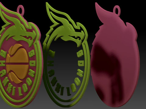 Кольоровий значок на брелоку CBA Shanxi Loongs для друку та візуалізації 3D Принт Модель