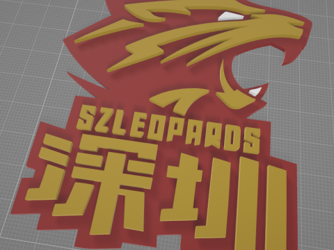 Couleur du badge porte-clés CBA Shenzhen Leopards imprimable et rendu Modèles 3D en vedette