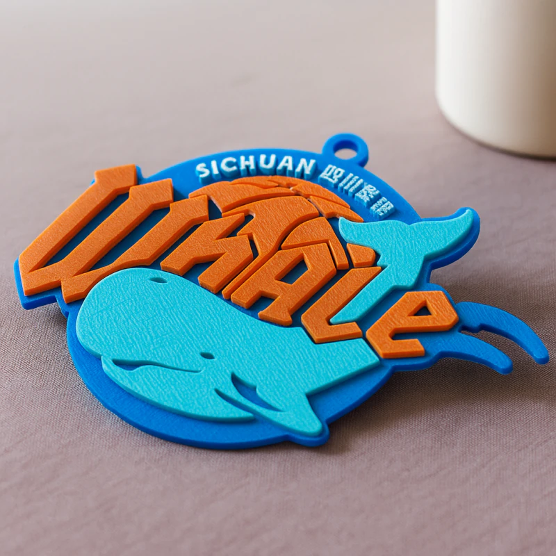 Цвет значка CBA Sichuan Blue Whales на брелке для печати и визуализации 3D Принт Модель .c4d .max .obj .3ds .fbx .stl .blend 