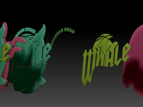 Цвет значка CBA Sichuan Blue Whales на брелке для печати и визуализации 3D Принт Модель