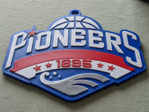 CBA Tianjin Pioneers anahtarlık rozeti renkli yazdırılabilir ve işlenebilir 3D Baskı Modeli