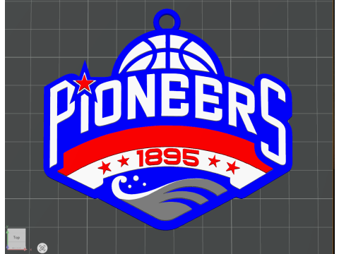 CBA Tianjin Pioneers chaveiro em cores para impressão e renderização Modelo de Impressão 3D