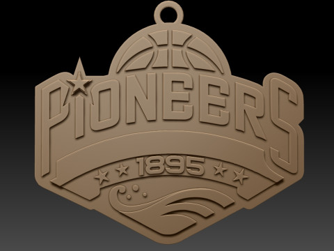 CBA Tianjin Pioneers chaveiro em cores para impressão e renderização Modelo de Impressão 3D