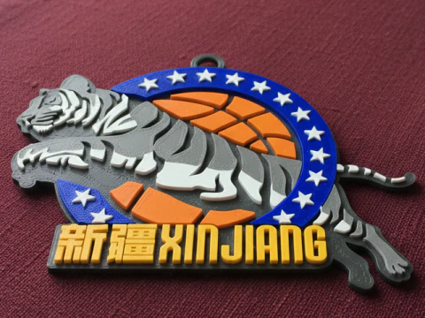 सीबीए झिंजियांग फ्लाइंग टाइगर्स कीचेन बैज रंग मुद्रण योग्य और प्रस्तुत करने योग्य 3D प्रिंट मॉडल