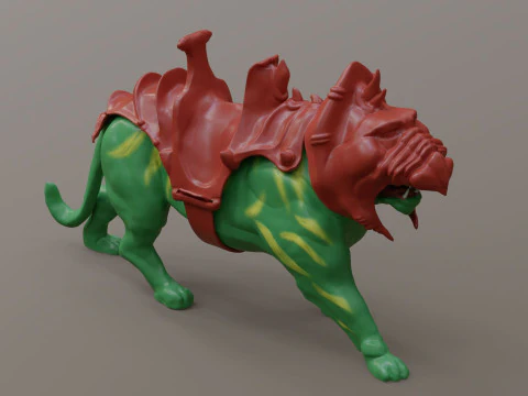 High-quality Battle Cat Cringer fan art from MOTU 1982 version 3D Print Model