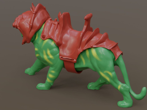 High-quality Battle Cat Cringer fan art from MOTU 1982 version 3D Print Model