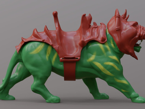 High-quality Battle Cat Cringer fan art from MOTU 1982 version 3D Print Model