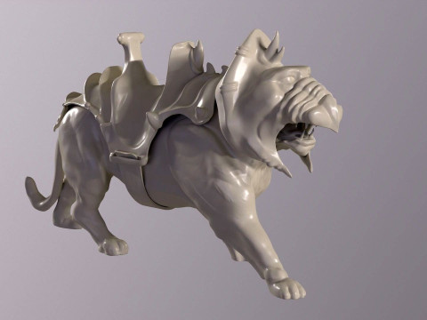 High-quality Battle Cat Cringer fan art from MOTU 1982 version 3D Print Model