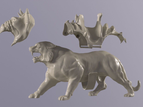 High-quality Battle Cat Cringer fan art from MOTU 1982 version 3D Print Model