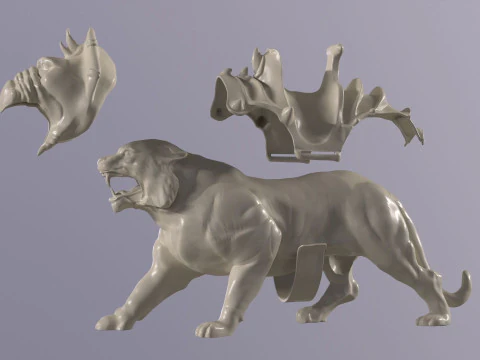 High-quality Battle Cat Cringer fan art from MOTU 1982 version 3D Print Model