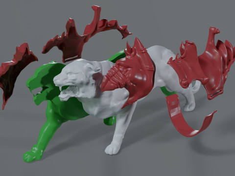 High-quality Battle Cat Cringer fan art from MOTU 1982 version 3D Print Model