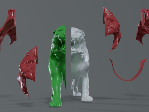 High-quality Battle Cat Cringer fan art from MOTU 1982 version 3D Print Model