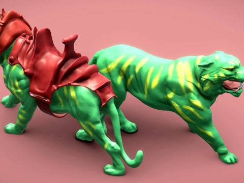 High-quality Battle Cat Cringer fan art from MOTU 1982 version 3D Print Model