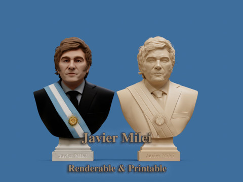 जेवियर माइली बस्ट प्रिंट करने योग्य और प्रस्तुत करने योग्य 3D प्रिंट मॉडल