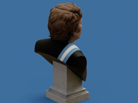 Javier Milei buste afdrukbaar en renderbaar 3D printmodel