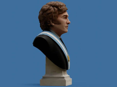 Javier Milei bust printable and renderable 3D Print Model