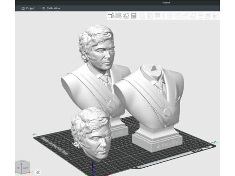 Javier Milei buste afdrukbaar en renderbaar 3D printmodel