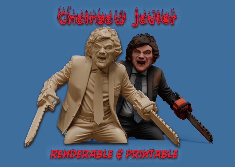 Piła łańcuchowa Javier do wydrukowania i renderowania Model do druku 3D .c4d .max .obj .3ds .fbx .stl .blend 