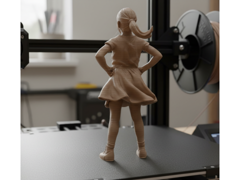 Бесстрашная девушка Для печати и визуализации 3D Принт Модель
