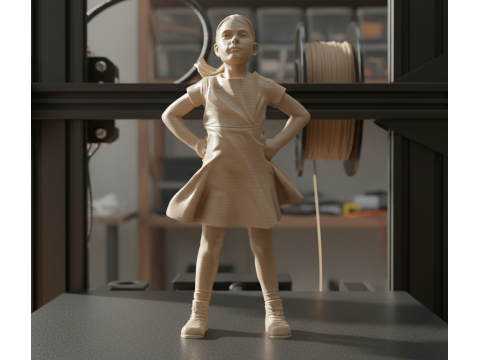 Бесстрашная девушка Для печати и визуализации 3D Принт Модель