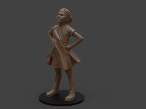 Бесстрашная девушка Для печати и визуализации 3D Принт Модель