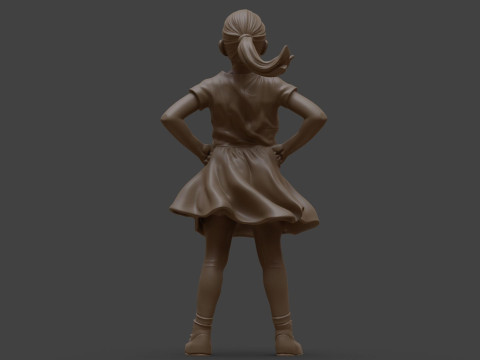 Бесстрашная девушка Для печати и визуализации 3D Принт Модель