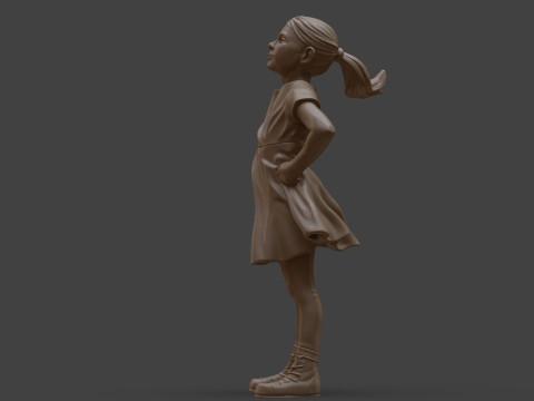 Бесстрашная девушка Для печати и визуализации 3D Принт Модель